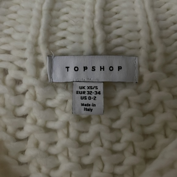 Topshop Contrast Panel Knit Sweater Grey Cream - Picture 6 of 7